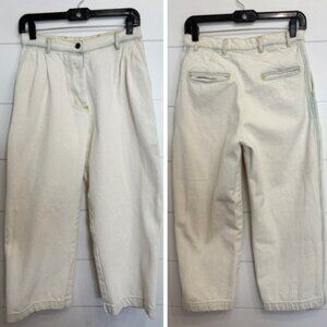 Mes Demoiselles White wide barrel Leg Cotton Jeans Size 36 - 23582